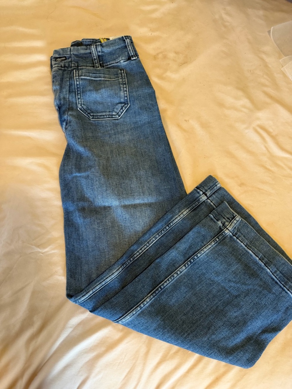 Anthropologie Women's Wide-Leg Jeans in Medium Blue Wash